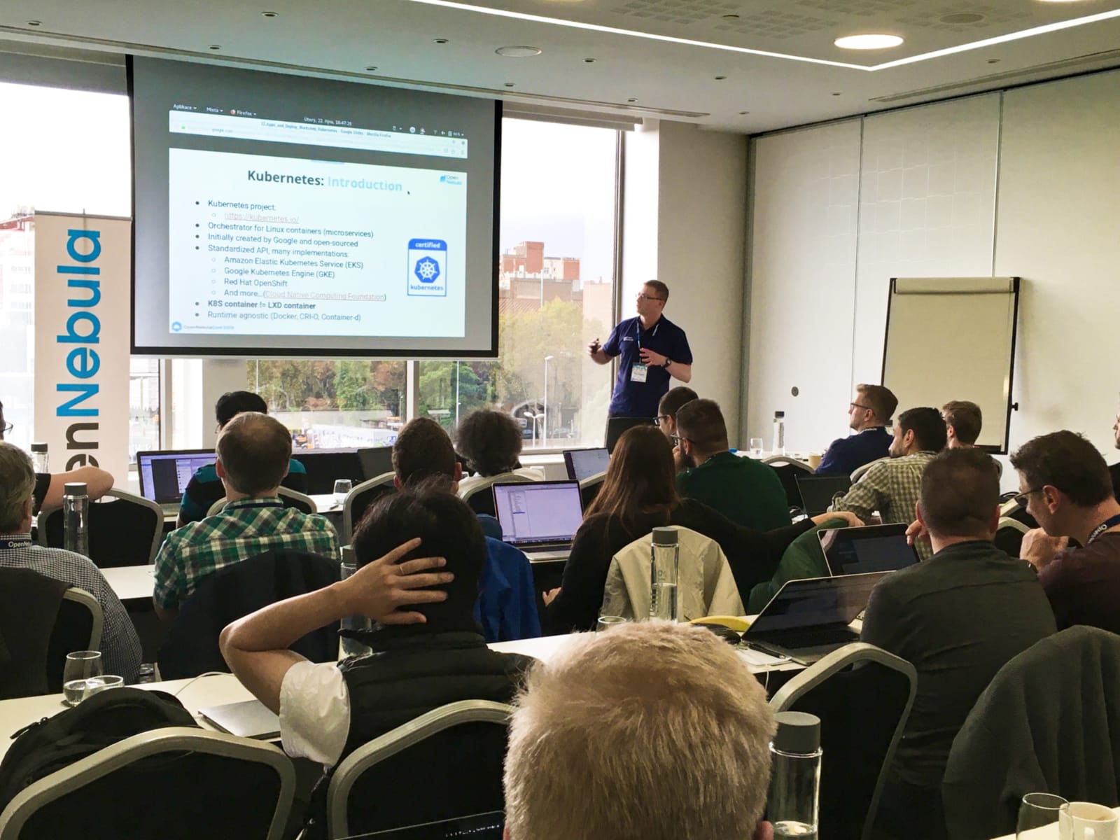 Me giving lecture at Barcelona on Kubernetes Appliance.